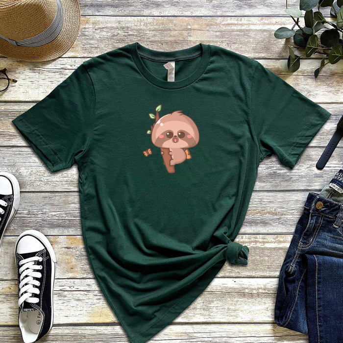 Baby Sloth Climbing Tree Branch T-Shirt