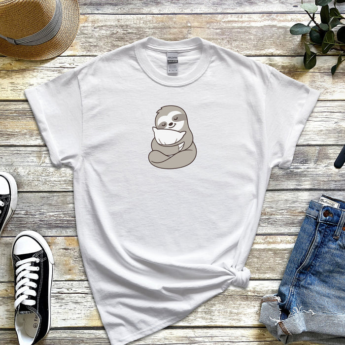 Sleepy Sloth Hugging Pillow T-Shirt