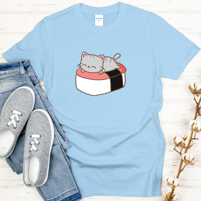 Grey Kitten on Sushi Bed T-Shirt