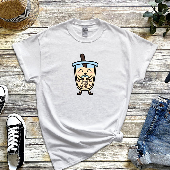 Boba Character Drinking Boba Tea T-Shirt