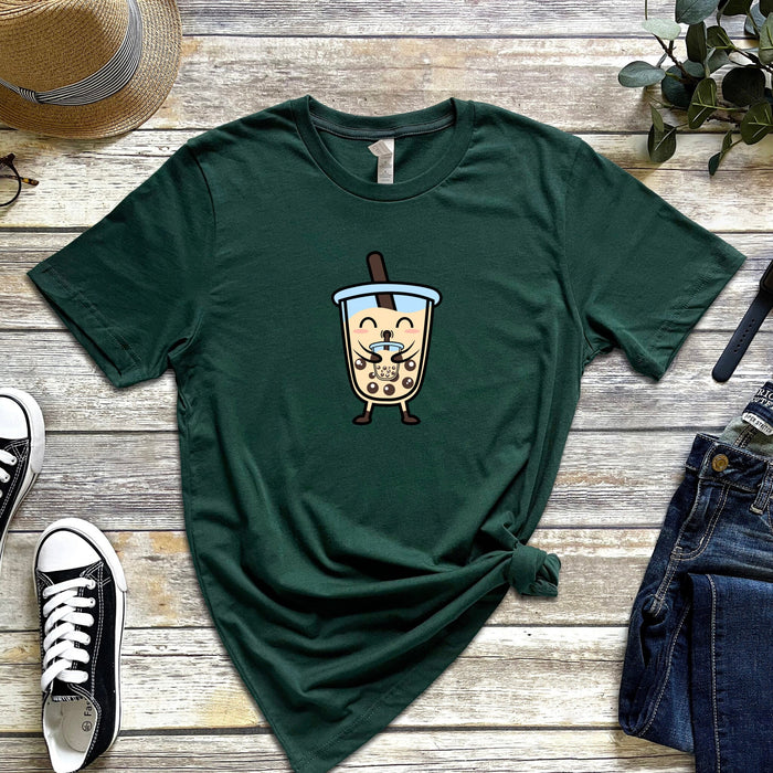 Boba Character Drinking Boba Tea T-Shirt