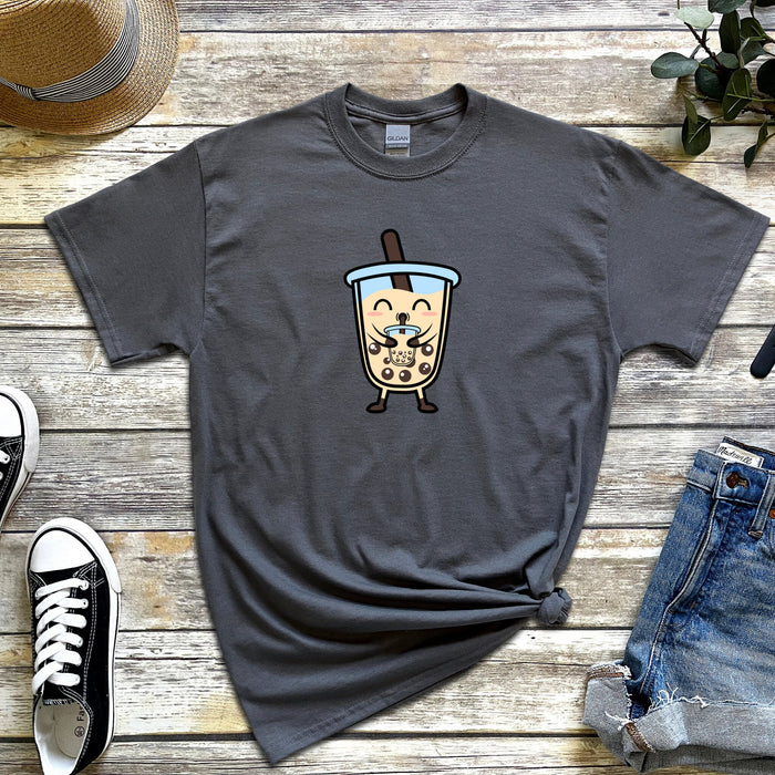 Boba Character Drinking Boba Tea T-Shirt