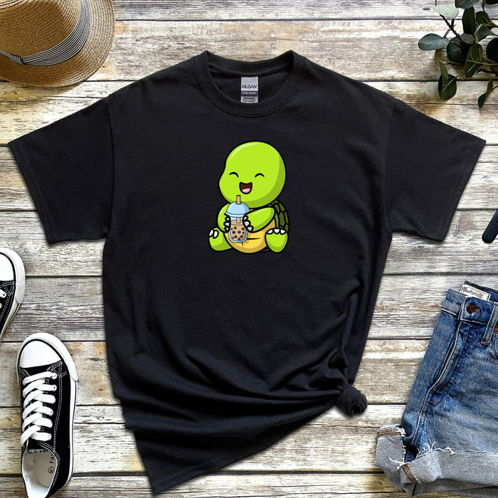 Baby Turtle Drinking Boba Tea T-Shirt