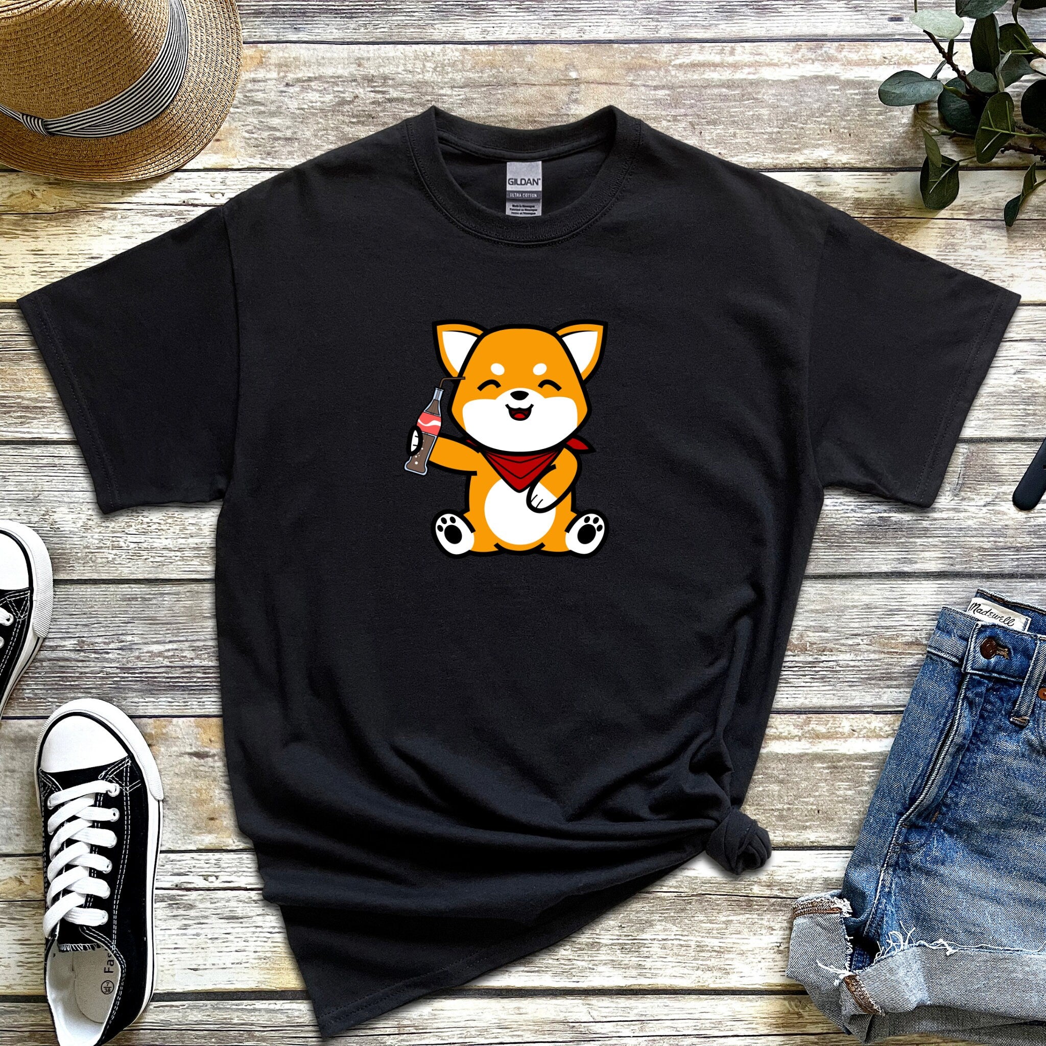 Dog Drinking Cola T-shirt