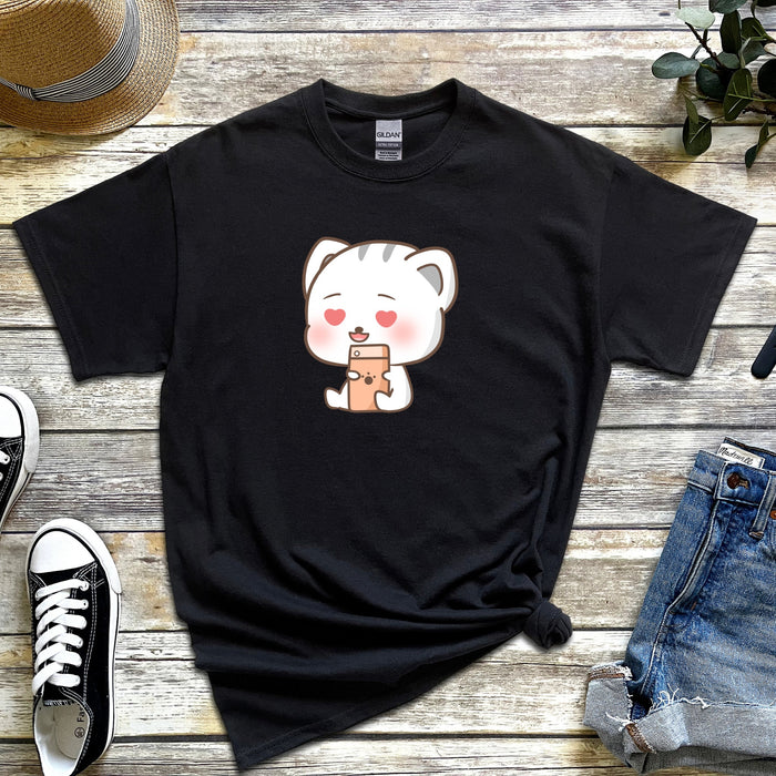 Texting in Love Kitten T-Shirt