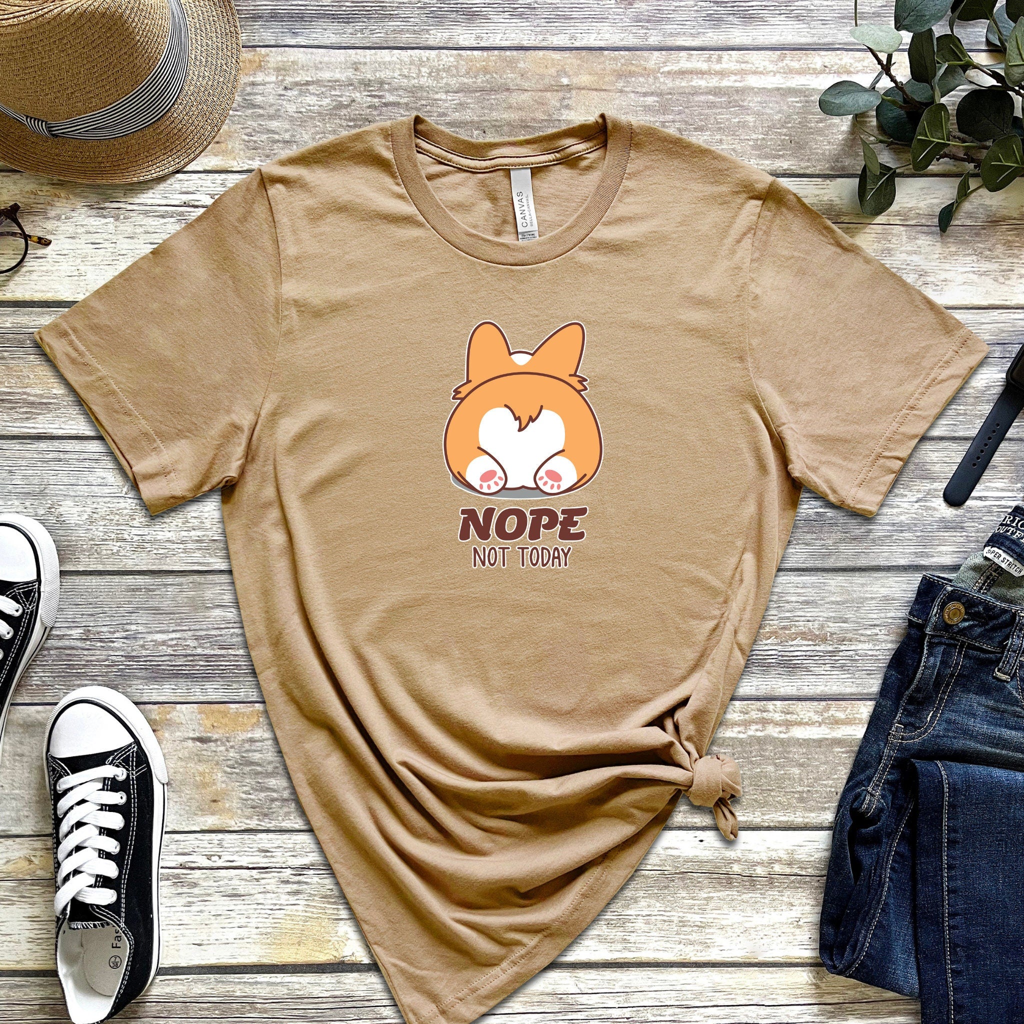 "Nope Not Today" Dog Butt T-Shirt