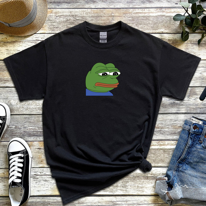 Sad Pepe the Frog T-Shirt | Japanese Streetwear Funny Meme 4Chan Kermit the Frog Toad Rare Pepe Animated Animal Cartoon Ninja Turtles T072