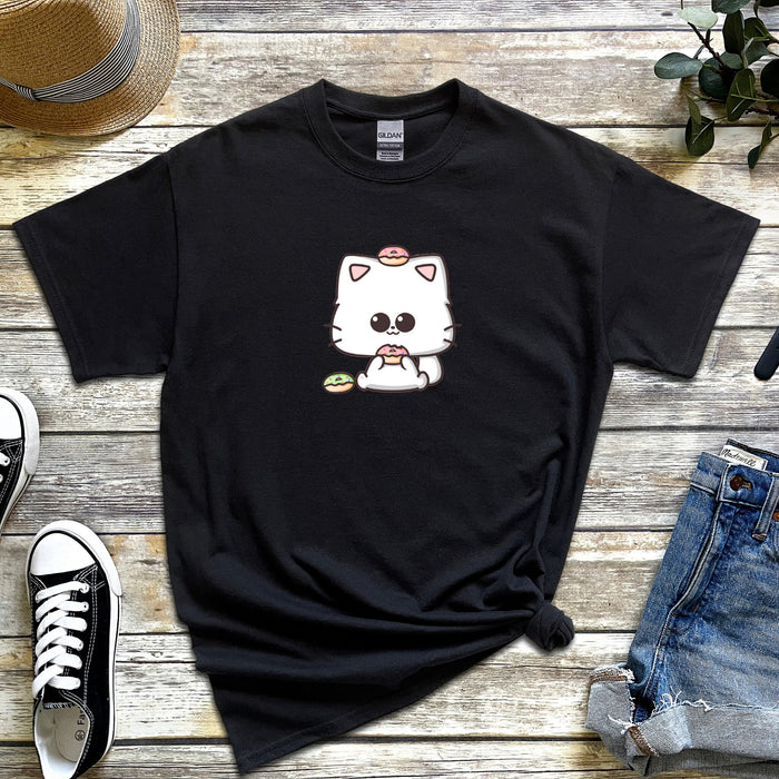 Kitten Eating Donuts T-Shirt