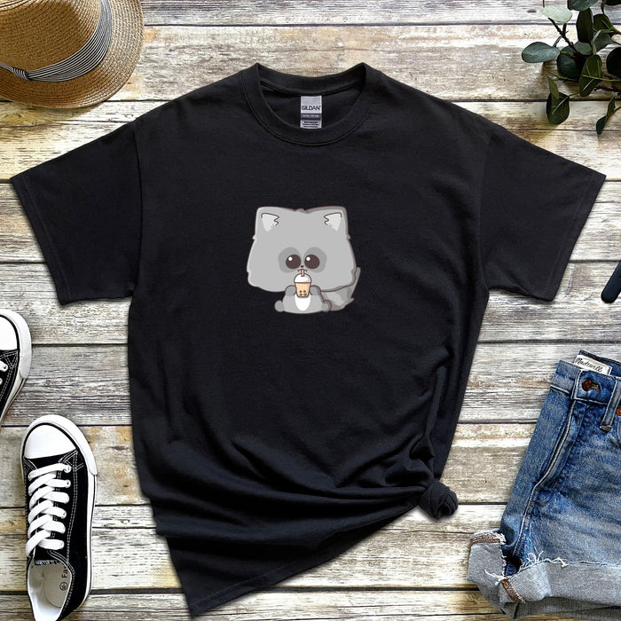Raccoon Drinking Boba Tea T-Shirt