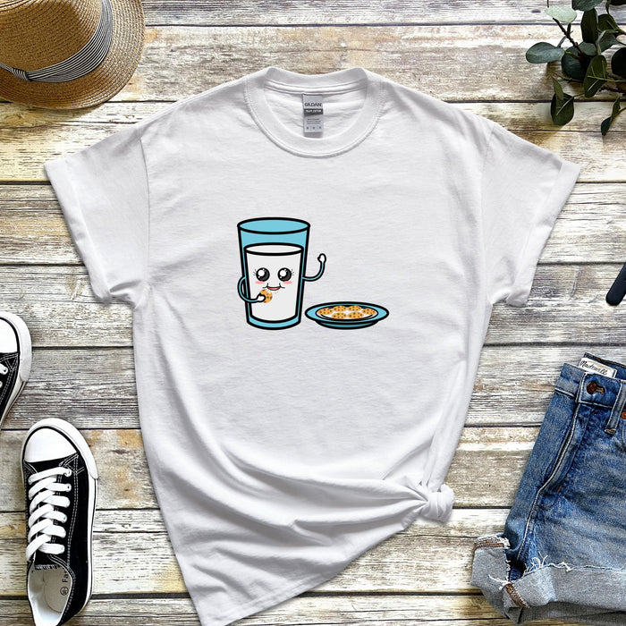 Glass of Milk Eating Cookie T-Shirt