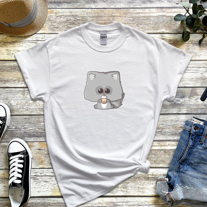 Raccoon Drinking Boba Tea T-Shirt