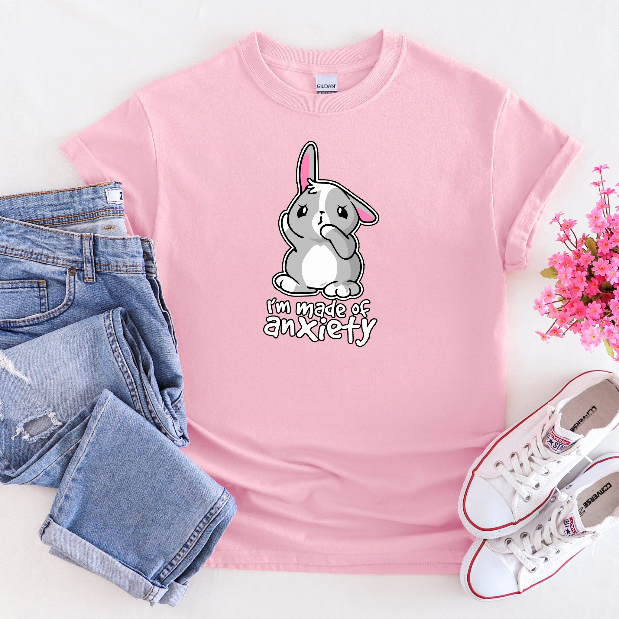 "I'm Made of Anxiety" Bunny Rabbit T-Shirt