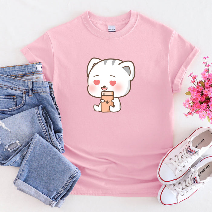 Texting in Love Kitten T-Shirt