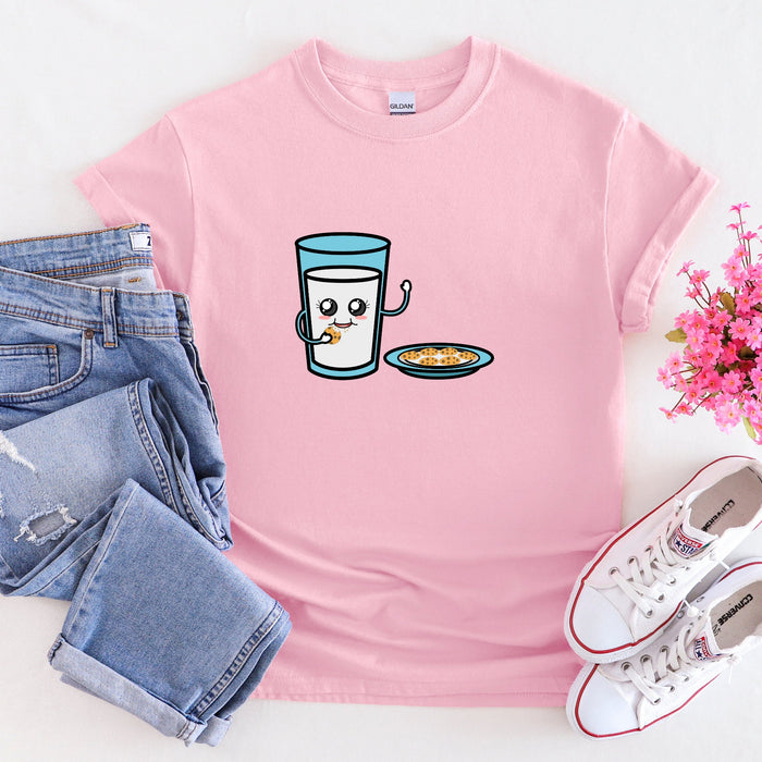 Glass of Milk Eating Cookie T-Shirt
