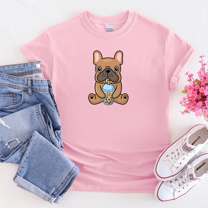 French Bulldog Drinking Boba T-Shirt