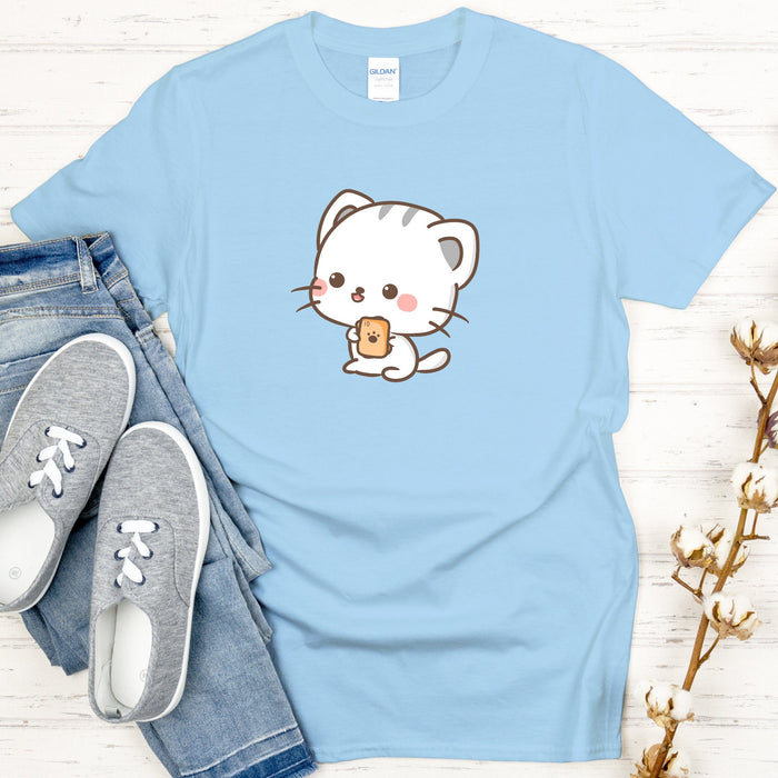 Cat Playing Cards T-Shirt | Funny Adorable Japanese Streetwear Chibi Harajuku Cat Neko Nyan Ace Hearts Board Games Uno