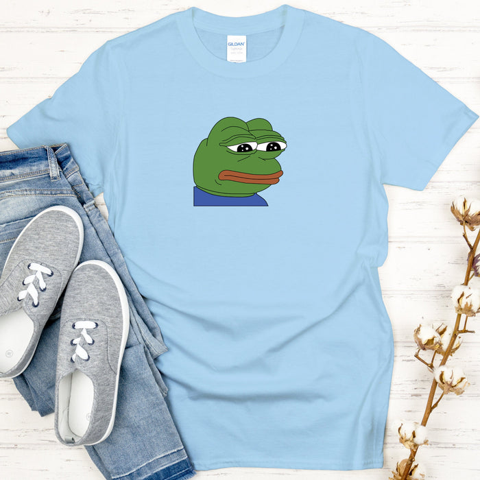 Sad Pepe the Frog T-Shirt | Japanese Streetwear Funny Meme 4Chan Kermit the Frog Toad Rare Pepe Animated Animal Cartoon Ninja Turtles T072