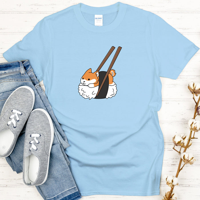 Shiba Inu Sushi with Chopsticks T-Shirt