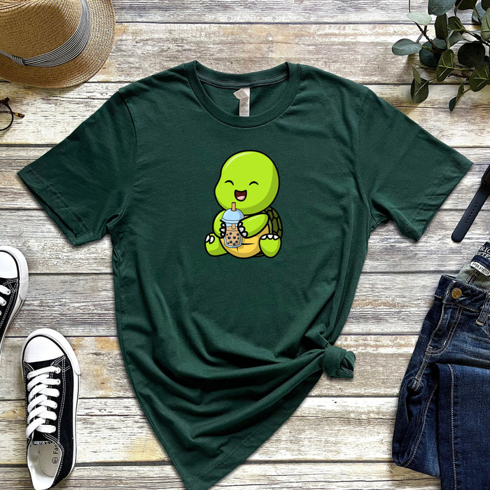 Baby Turtle Drinking Boba Tea T-Shirt