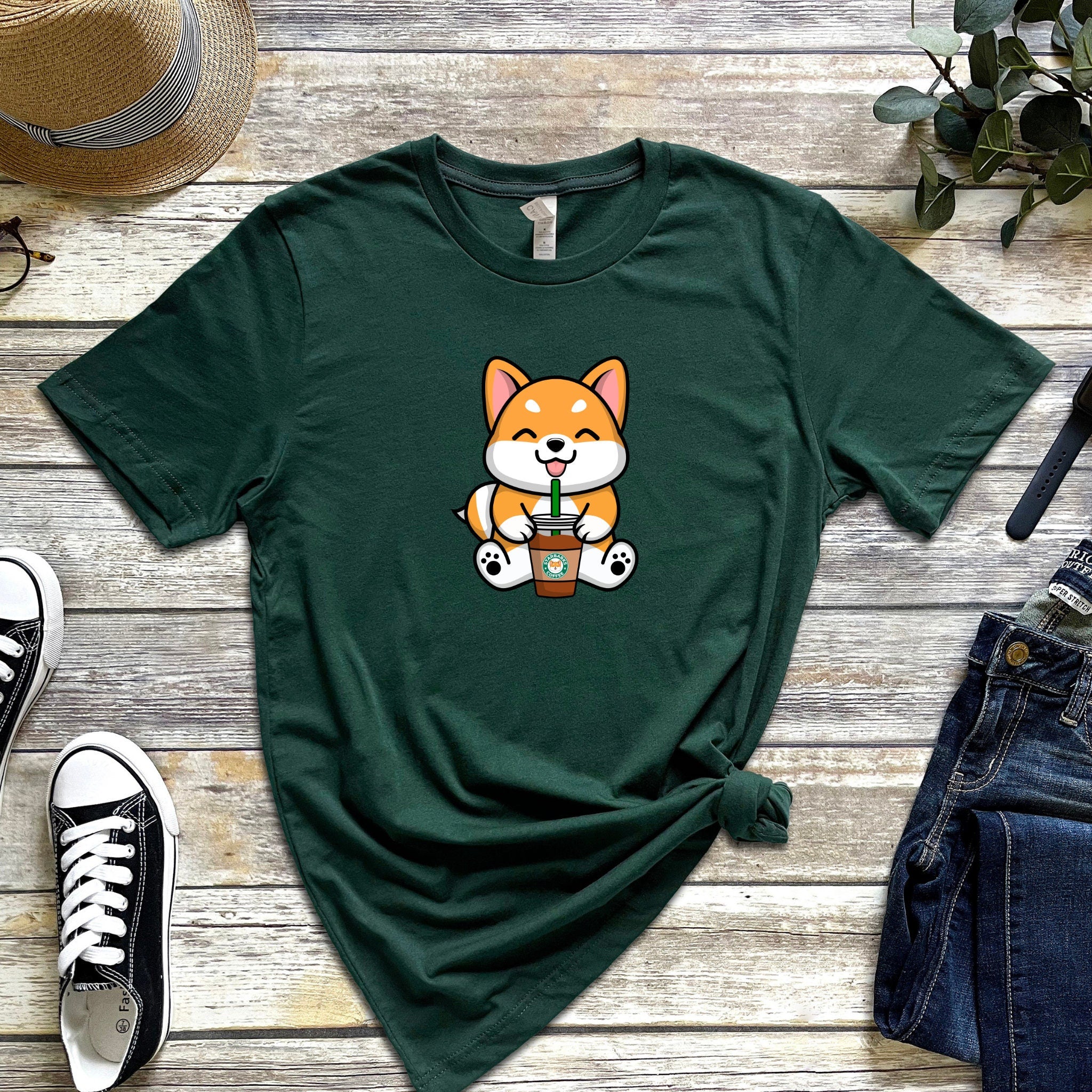Puppy with Coffee T-Shirt