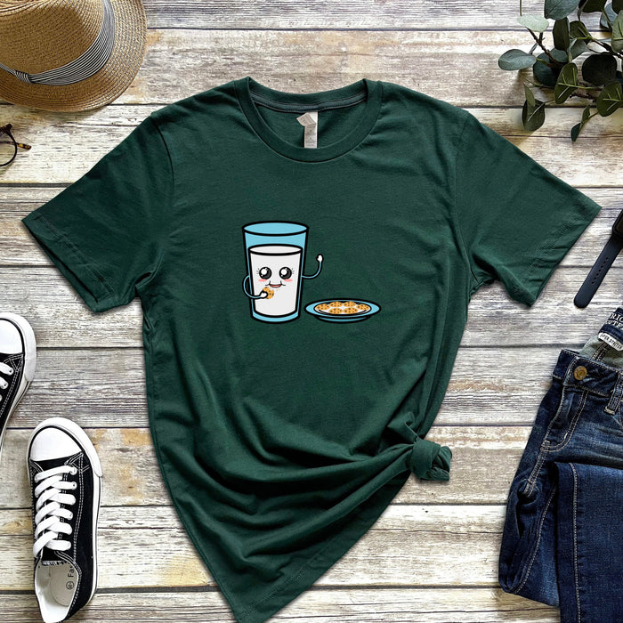 Glass of Milk Eating Cookie T-Shirt