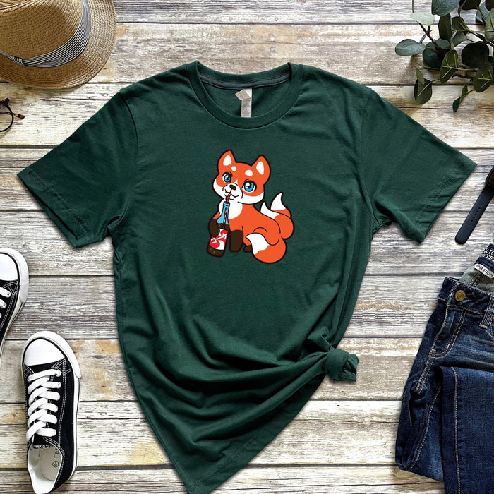 Fox Drinking Soda T-Shirt