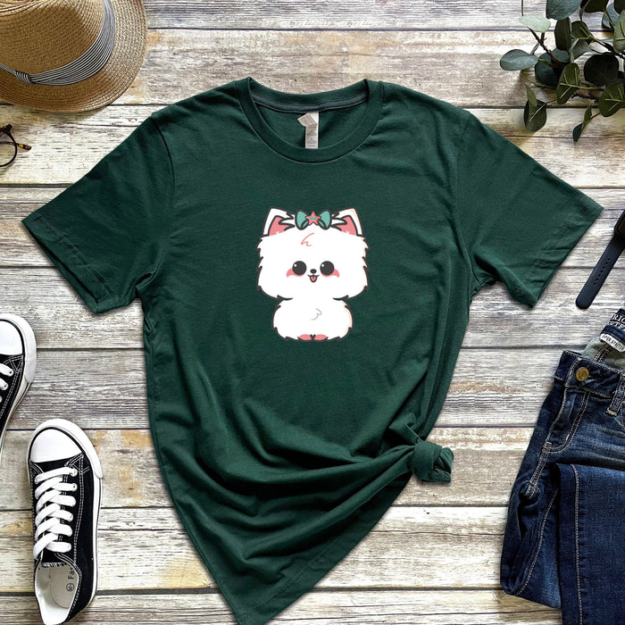 White Puppy with Bow T-Shirt