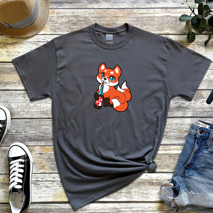 Fox Drinking Soda T-Shirt