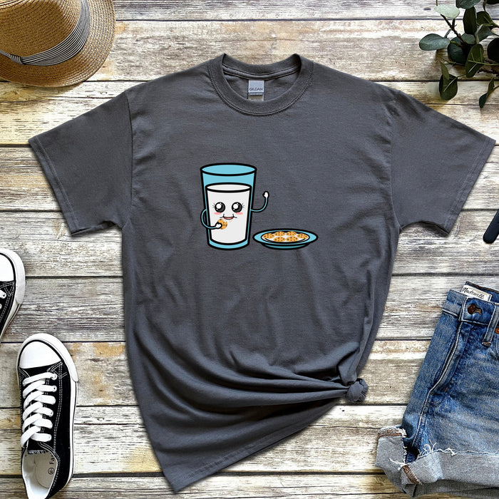 Glass of Milk Eating Cookie T-Shirt