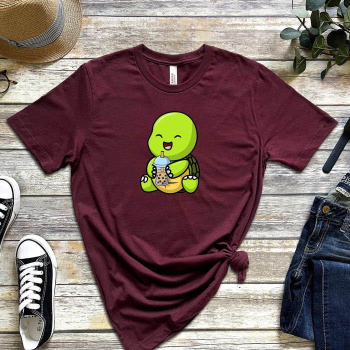 Baby Turtle Drinking Boba Tea T-Shirt