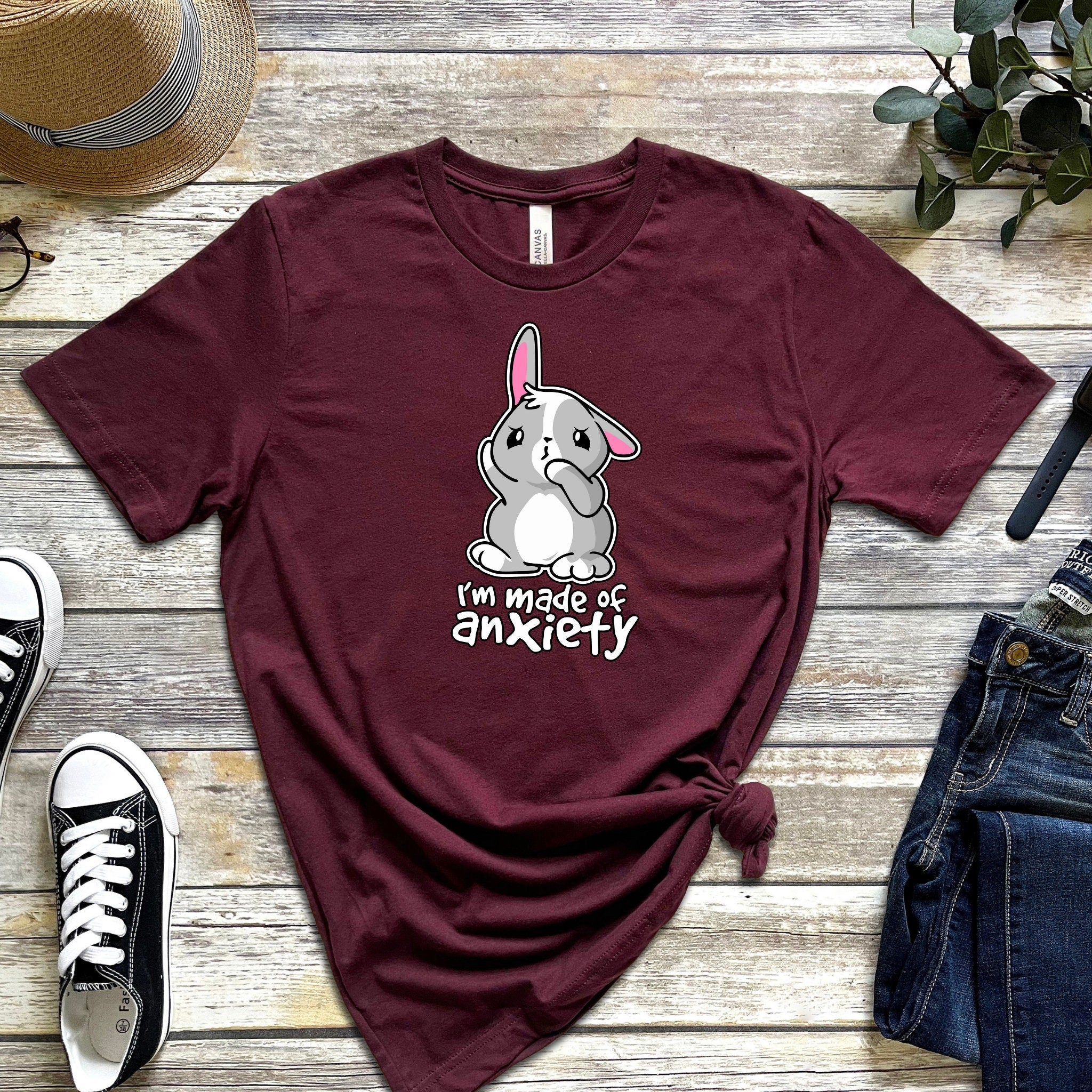 "I'm Made of Anxiety" Bunny Rabbit T-Shirt