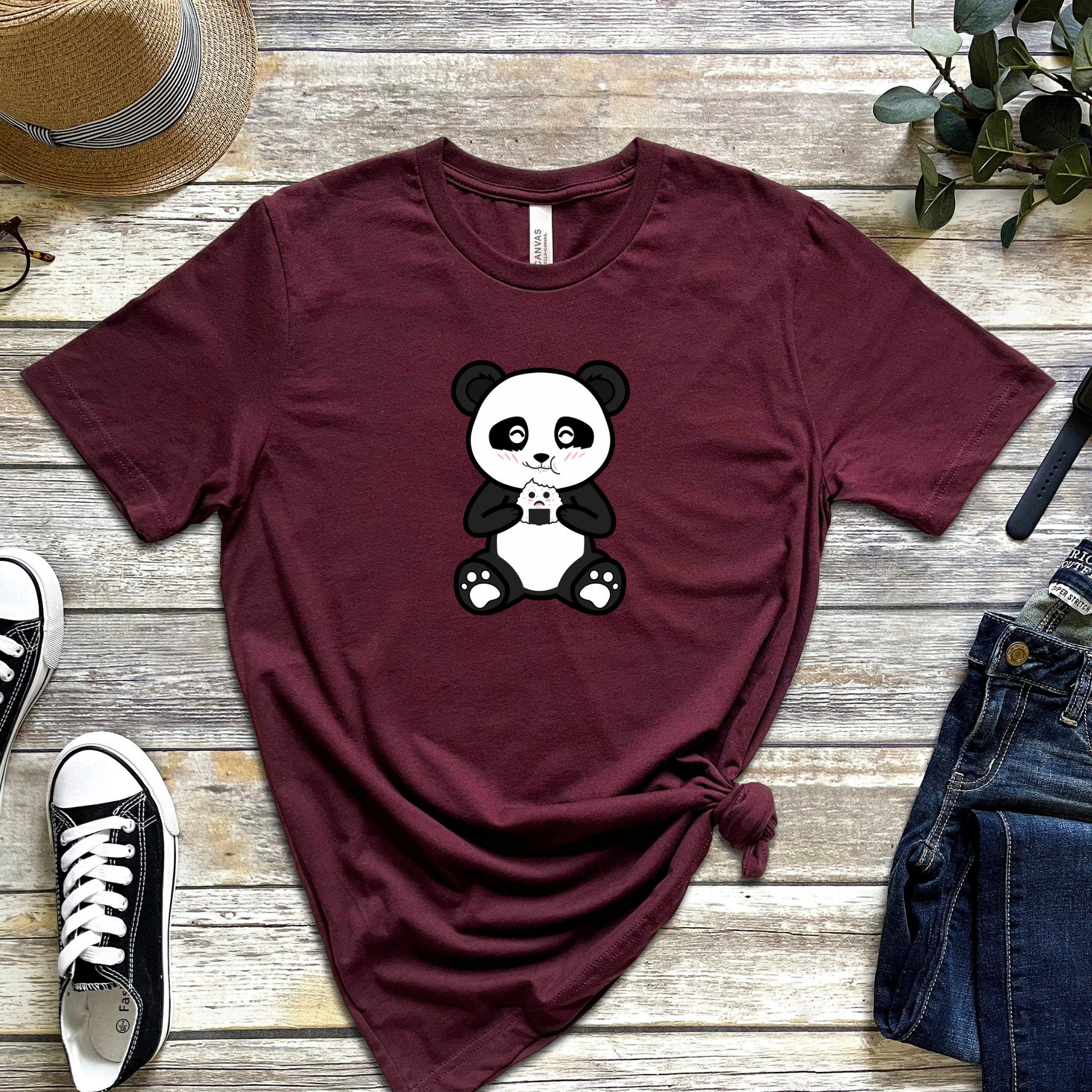 Panda Eating Rice Cake T-Shirt