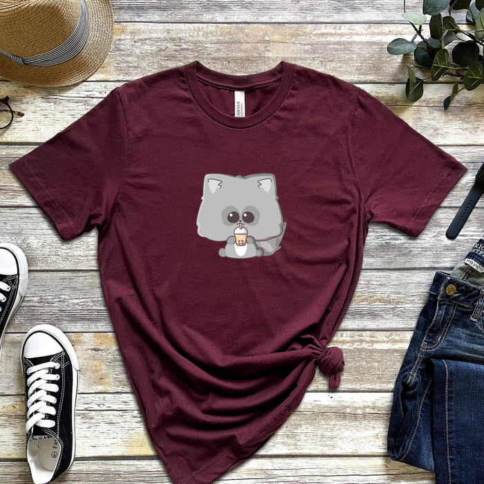 Raccoon Drinking Boba Tea T-Shirt