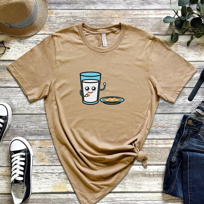 Glass of Milk Eating Cookie T-Shirt
