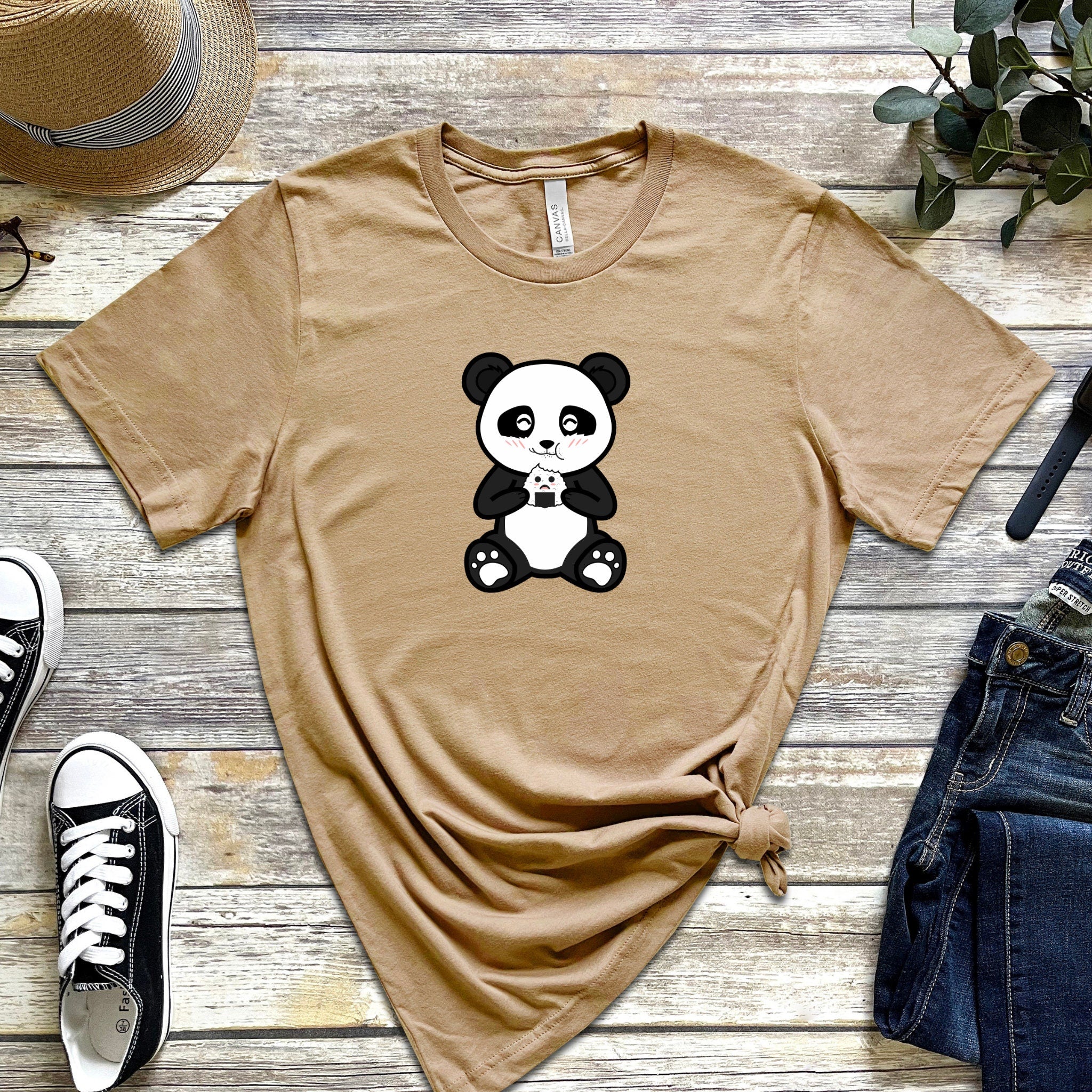 Panda Eating Rice Cake T-Shirt