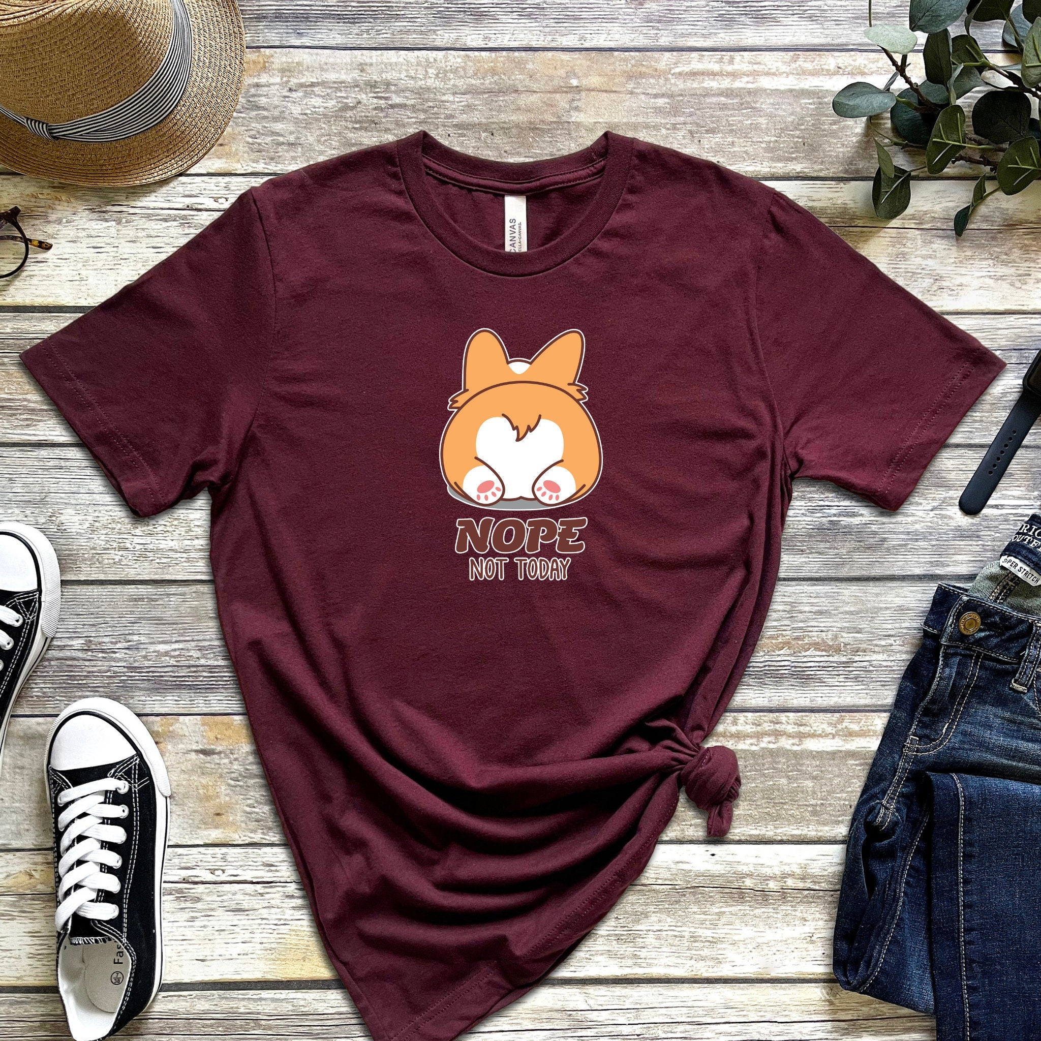 "Nope Not Today" Dog Butt T-Shirt