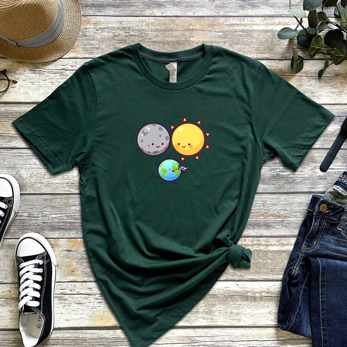 Moon Sun and Earth Family T-Shirt