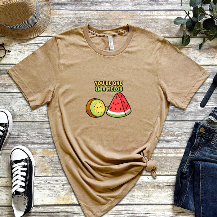 Kiwi and Watermelon Couple "You're One in a Melon" T-Shirt