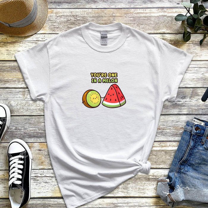 Kiwi and Watermelon Couple "You're One in a Melon" T-Shirt