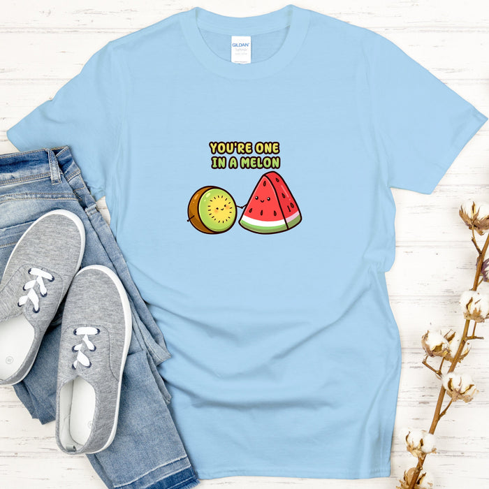 Kiwi and Watermelon Couple "You're One in a Melon" T-Shirt