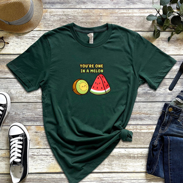 Kiwi and Watermelon Couple "You're One in a Melon" T-Shirt