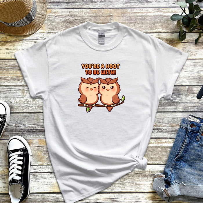 Owl Couple T-Shirt | "You're a Hoot to be With" Cute Birds Holiday Gift Valentine's Day Boyfriend Girlfriend Husband Wife Matching Outfit