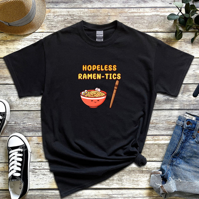 Ramen and Chopstick Couple "Hopeless Ramen-tics" T-Shirt