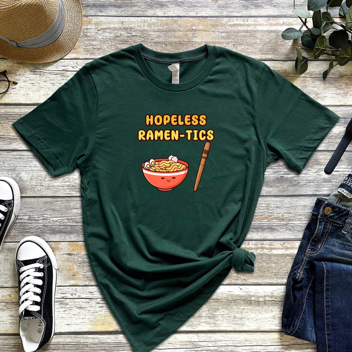 Ramen and Chopstick Couple "Hopeless Ramen-tics" T-Shirt