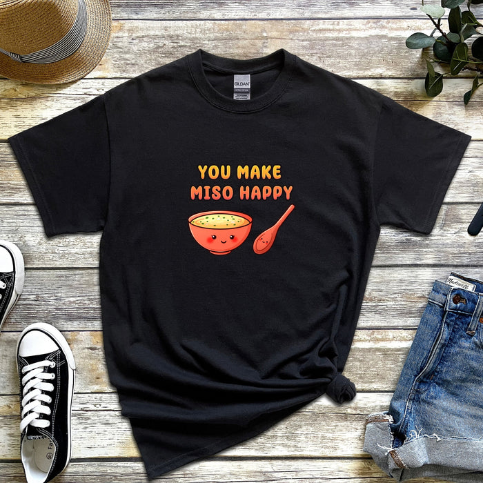 Miso Soup and Spoon Couple "You Make Miso Happy" T-Shirt