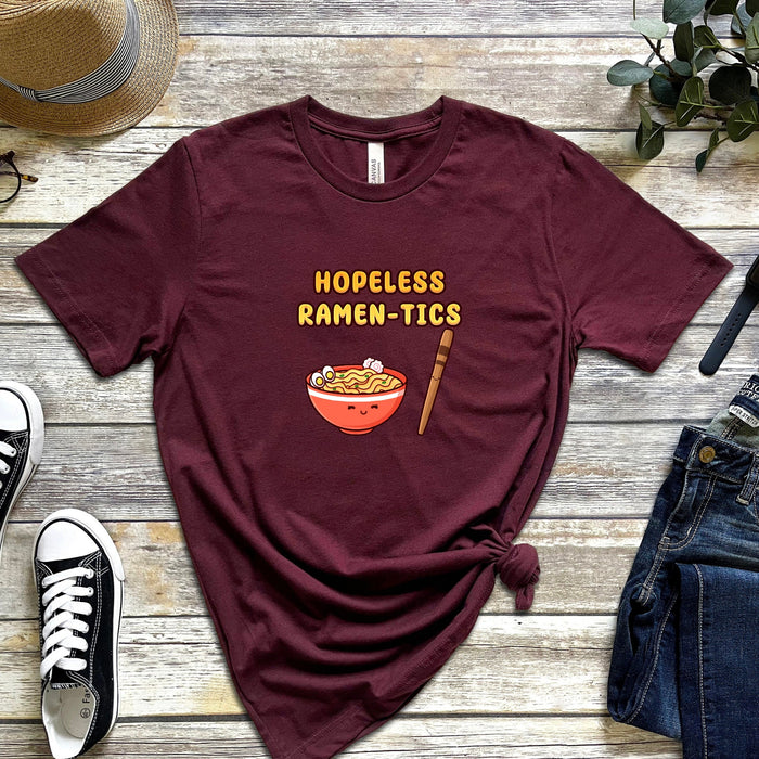 Ramen and Chopstick Couple "Hopeless Ramen-tics" T-Shirt