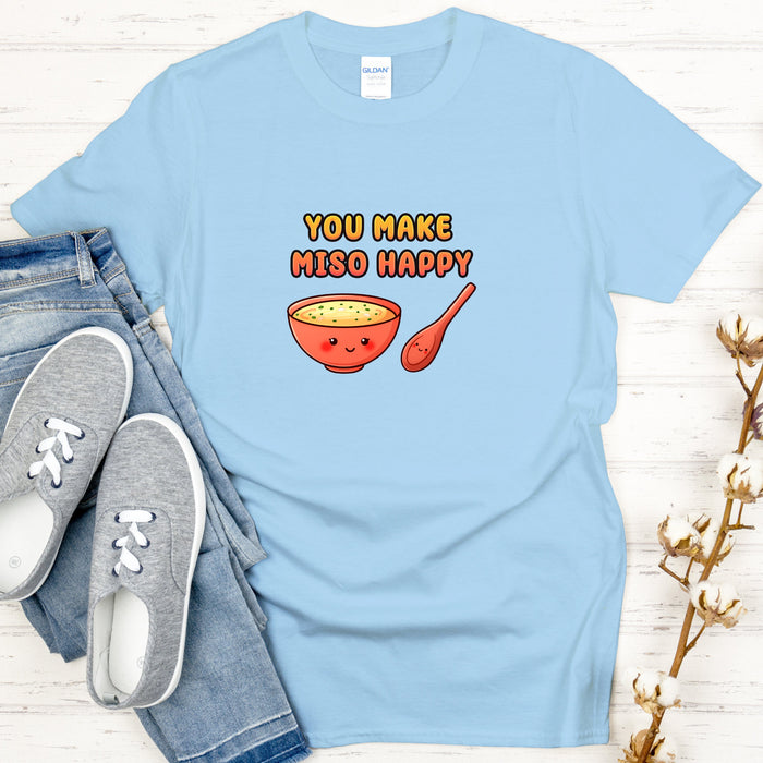 Miso Soup and Spoon Couple "You Make Miso Happy" T-Shirt
