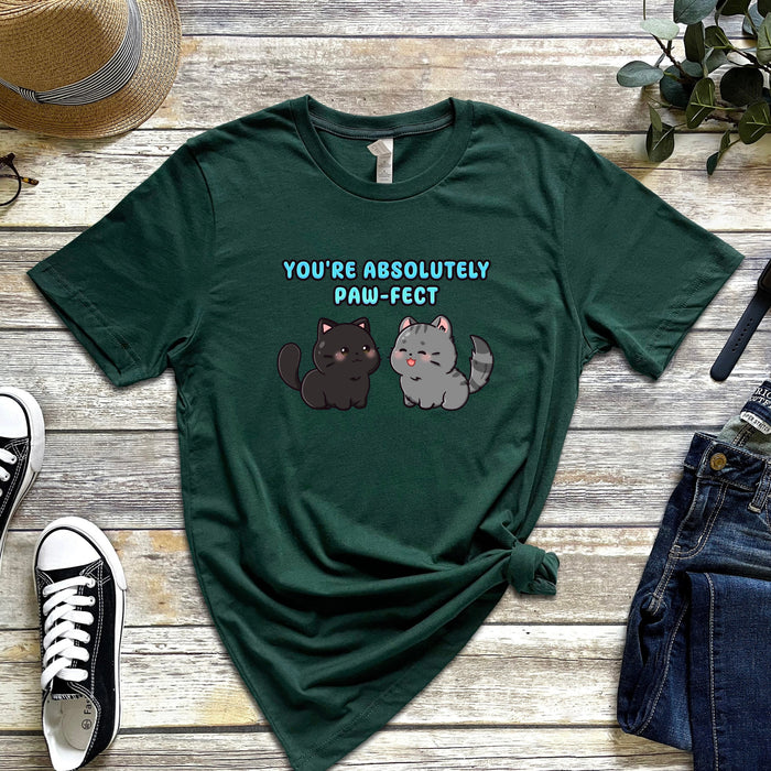 Cat Couple "You're Absolutely Paw-fect" T-Shirt