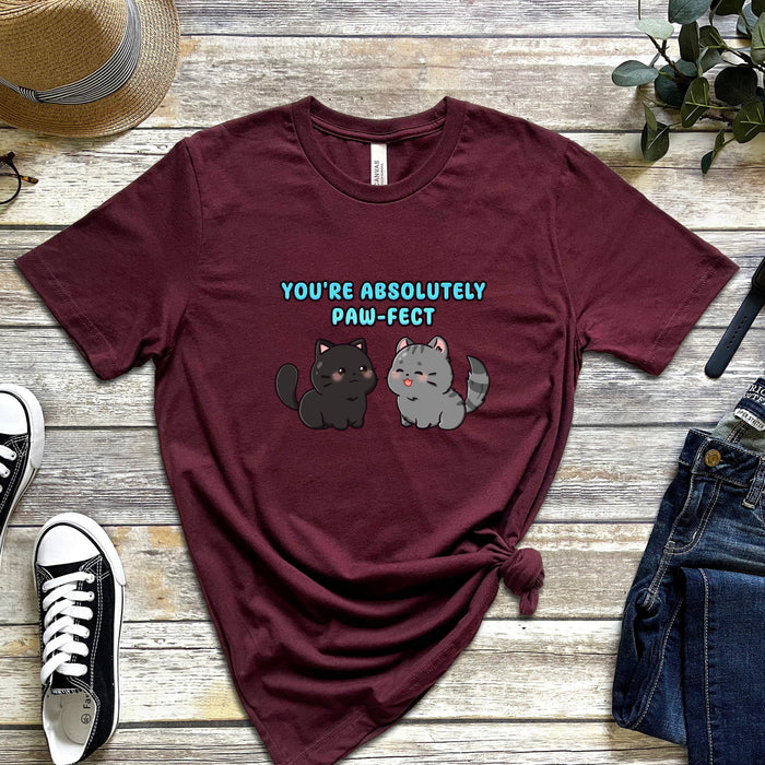 Cat Couple "You're Absolutely Paw-fect" T-Shirt