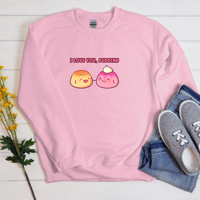 a pink sweatshirt with two donuts on it
